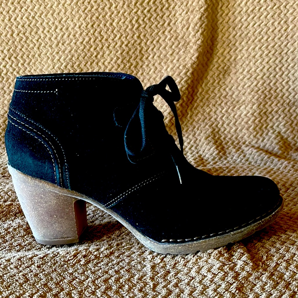 Clarks Black Suede Ankle Boots